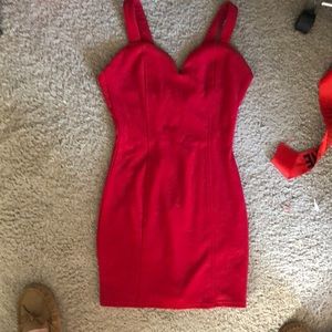 Red mini dress